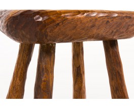 Stool in elm brutalist design 1950