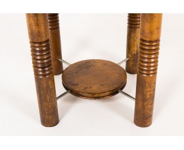 Table basse ronde en noyer 1950