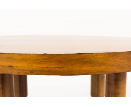 Table basse ronde en noyer 1950