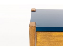 Bedside tables with drawer tinted beech and lacquer 1960 set of 2