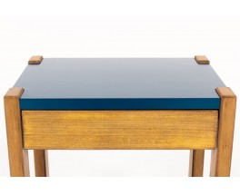 Bedside tables with drawer tinted beech and lacquer 1960 set of 2