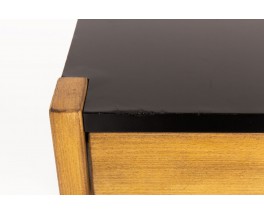 Bedside tables with drawer tinted beech and lacquer 1960 set of 2