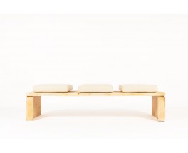 Banquette Charlotte Perriand modèle Archeboc en pin Les Arcs 1970