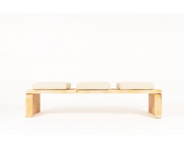 Charlotte Perriand large bench model Archeboc in pine Les Arcs 1970