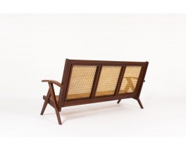 Sofa in teak and caned 1950