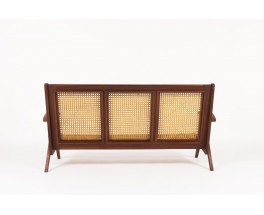 Sofa in teak and caned 1950