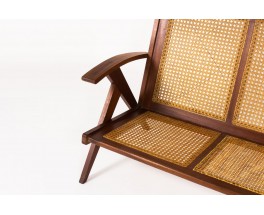 Sofa in teak and caned 1950