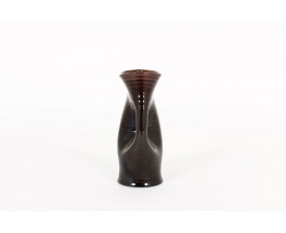 Vase Accolay en céramique marron  1950