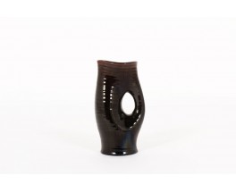 Vase from Accolay in brown ceramic 1950