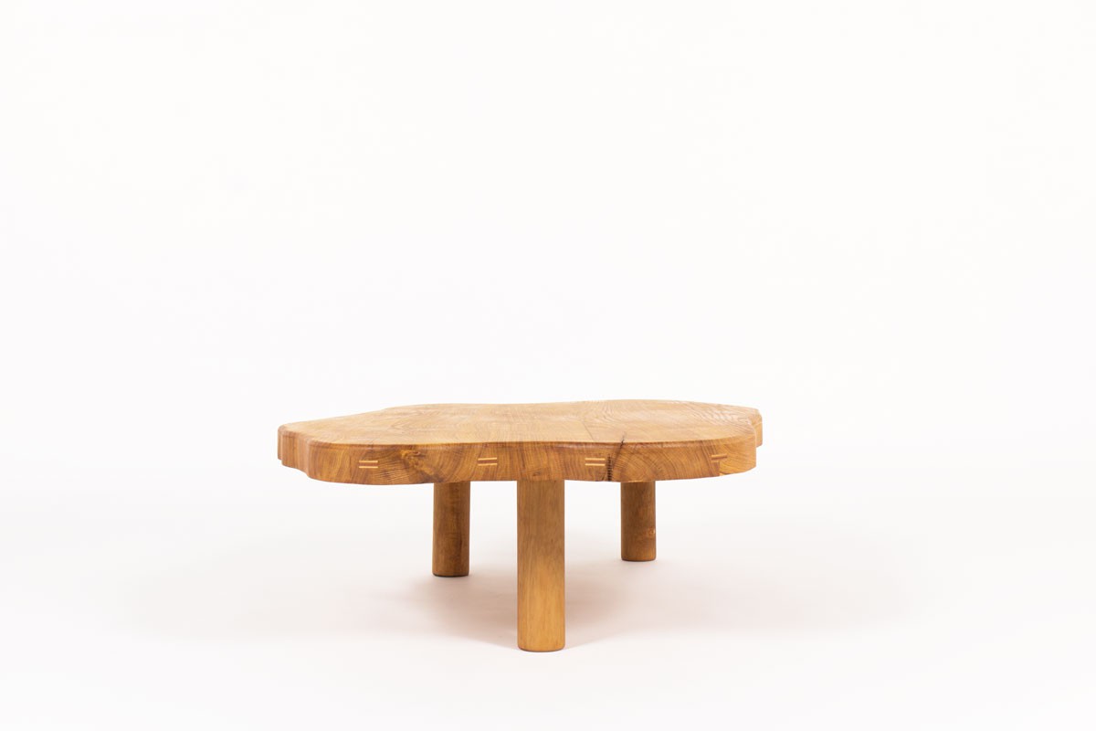 Coffee table freeform in oak 1950