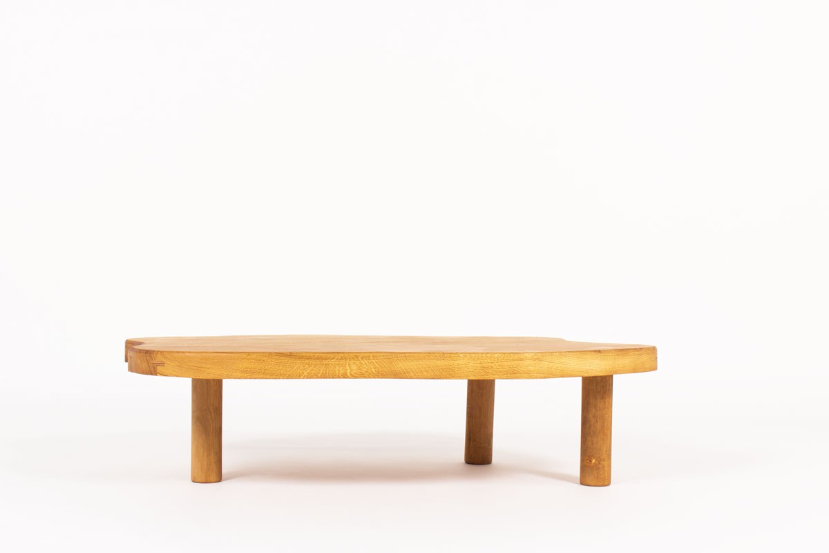 Table basse forme libre en chêne 1950