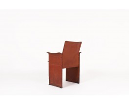 Tito Agnoli armchair model Korium in brown leather by Matteo Grassi 1970