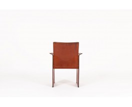 Tito Agnoli armchair model Korium in brown leather by Matteo Grassi 1970