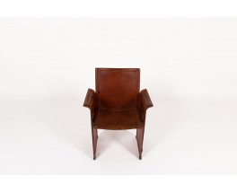 Fauteuil Tito Agnoli modèle Korium en cuir marron édition Mattéo Grassi 1970