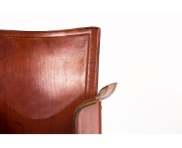 Fauteuil Tito Agnoli modèle Korium en cuir marron édition Mattéo Grassi 1970