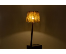 Tripod floor lamp in rosewood and rope 1950