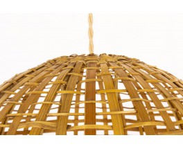 Pendant light model cylindrical in rattan 1950