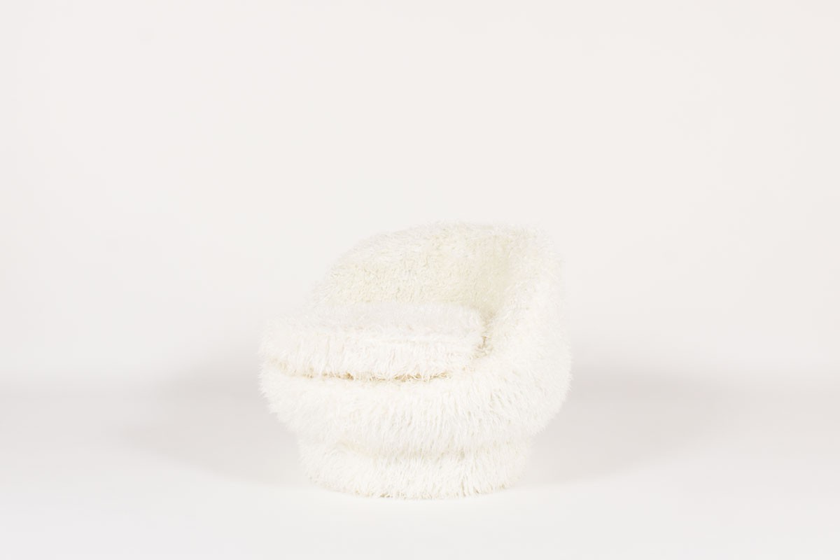 Armchair in white fur 1950