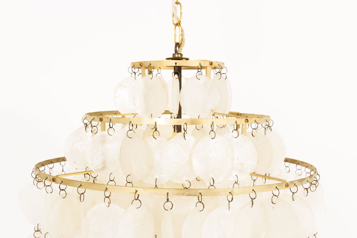 Verner Panton ceiling light in mother-of-pearl Fun model 1964