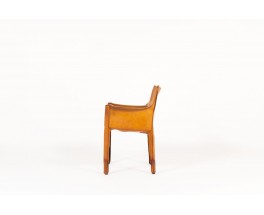 Fauteuil Mario Bellini modèle Cab cuir marron édition Cassina 1970