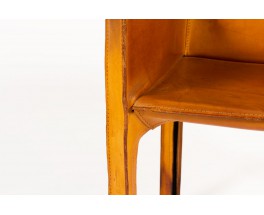 Mario Bellini armchair model Cab brown leather edition Cassina 1970