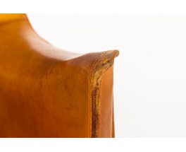 Fauteuil Mario Bellini modèle Cab cuir marron édition Cassina 1970