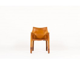 Mario Bellini armchair model Cab brown leather edition Cassina 1970