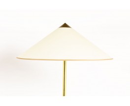 Lampadaires en laiton abat-jour chapeau chinois 1950 set de 2