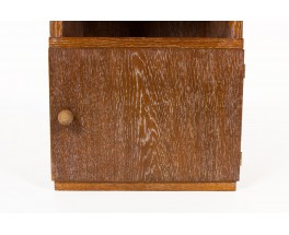 Bedside tables in white lead oak and pink marble top 1950 set of 2