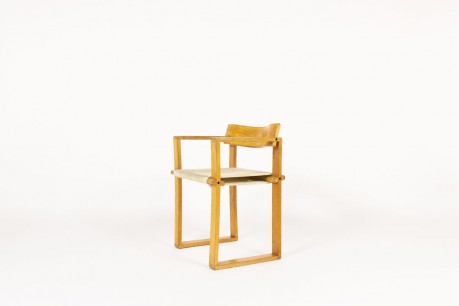 Fauteuil en frêne et corde blanche 1950
