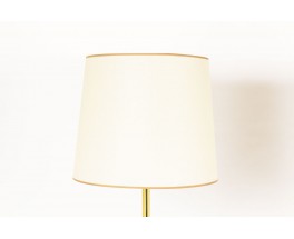 Floor lamps in brass with beige paper lampshades 1950 set of 2