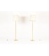 Lampadaires en laiton abat-jours papier beige 1950 set de 2