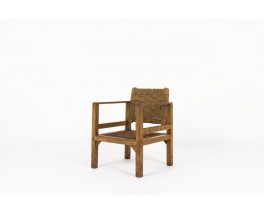 Armchair tinted pine and rope 1950