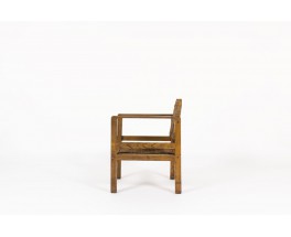 Armchair tinted pine and rope 1950