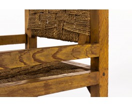 Armchair tinted pine and rope 1950