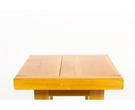 Square sofa ends in solid elm 1960 set of 2