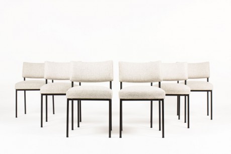 Chaises Joseph André Motte modèle 764 édition Steiner 1950 set de 6