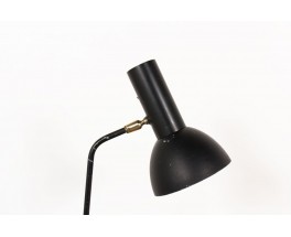 Lampe agrafe en métal noir design italien 1950