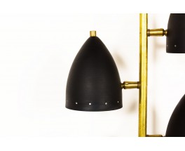 Applique modèle Torche en laiton et réflecteurs noir design contemporain italien