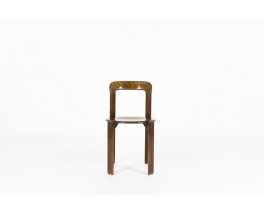 Bruno Rey stackable chairs in beech edition Dietiker 1970 set of 12