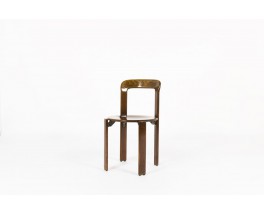 Bruno Rey stackable chairs in beech edition Dietiker 1970 set of 12