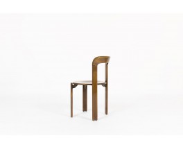 Bruno Rey stackable chairs in beech edition Dietiker 1970 set of 12