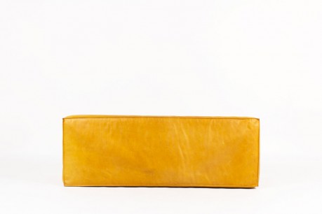 Banquette en cuir marron 1950