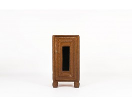 Cabinet in carved oak brutalist design 1950