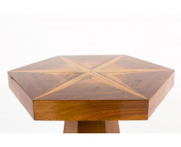 Coffee table model hexagon in marquetry Art Deco 1930