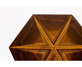 Table basse hexagonale en marqueterie Art Déco 1930