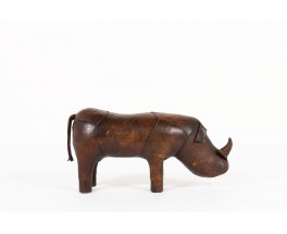 Rhinocéros Dimitri Omersa cuir marron 1960