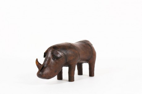 Rhinocéros Dimitri Omersa cuir marron 1960