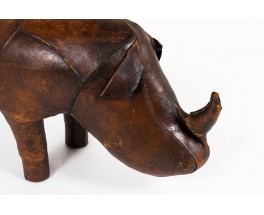 Rhinocéros Dimitri Omersa cuir marron 1960