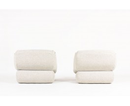 Low chairs with Snowy Fabric from Maison Thevenon 1970 set of 2